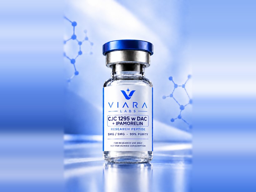 Viara Research CJC-1295 w/ DAC + Ipamorelin vial, 5 mg / 5 mg lyophilised, labelled for research use only